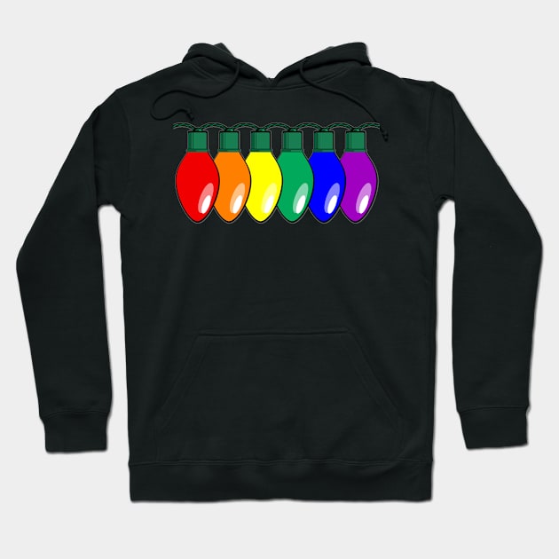 LGBTQ Pride Christmas Lights Hoodie by wheedesign